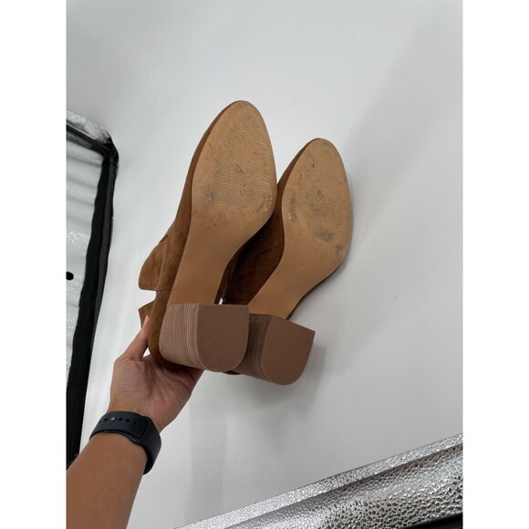 Steve Madden Narrate Block Heel Ankle Booties Faux Suede Brown Womens Size 11M - Picture 7 of 8
